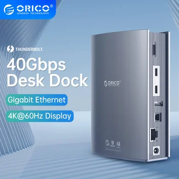 ORICO Strele 3 40Gbps Tip C Razširitveno Postajo Desktop USB C 4K HDMI je združljiv 3.0 HUB RJ45 3,5 mm PD60 SD Z napajalnim Adapterjem