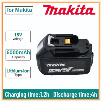 Original 18V Makita 6000mAh Litij-ionska Akumulatorska Baterija 18v vaja Zamenjava Baterije BL1860 BL1830 BL1850 BL1860B