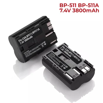 1-5Pack 3800mA BP-511 BP-511A Nadomestna Baterija za Canon EOS 5D,50D,D60,300,D30,Poljub Powershot G5,Pro 1,G2,Digitalni Fotoaparati
