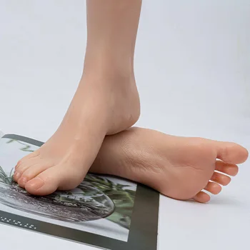 Ženski Silikonski Stopala Model, ki je Na Zalogi, Manikuro Nohtov Praksi Noge Manekenka Stopala Fetiš Za Footjob Čevlji Zaslon TG36B